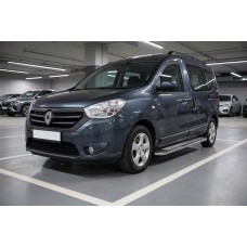 Бокові пороги Maydos V2 (2 шт., алюміній -2026 нерж) для Dacia Dokker 2013-2022 рр