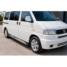 Бокові пороги Maydos V2 (2 шт., алюміній -2026 нерж) Коротка база для Volkswagen T4 Transporter 1990-2003 рр