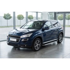 Бокові пороги Maydos V1 (2 шт., алюміній -2026 нерж) для Peugeot 4008 2012-2017 рр