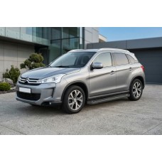 Бокові пороги Allmond Black (2 шт., алюміній) для Citroen C-4 Aircross 2012-2017 рр