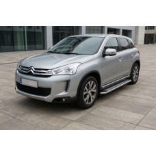 Бокові пороги Maydos V2 (2 шт., алюміній -2026 нерж) для Citroen C-4 Aircross 2012-2017 рр