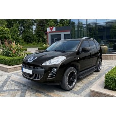 Боковые Подножки Allmond Black (2 шт., Алюминий) для Peugeot 4007 2007-2013 гг