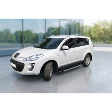 Бокові пороги Duru (2 шт., алюміній) для Peugeot 4007 2007-2013 рр