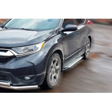 Бокові пороги Allmond Grey (2 шт., алюм.) для Honda CRV 2017-2022 рр
