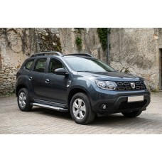 Бокові пороги Allmond Grey (2 шт., алюміній) для Renault Duster 2018-2024 рр