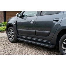 Бокові пороги Allmond Black (2 шт., алюміній) для Renault Duster 2018-2024 рр