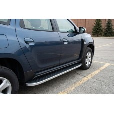 Бокові пороги Tayga Grey (2 шт., алюміній) для Renault Duster 2018-2024 рр
