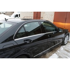 Накладки на молдинги стекол (6 шт, нерж) для Mercedes C-class W204 2007-2015 рр