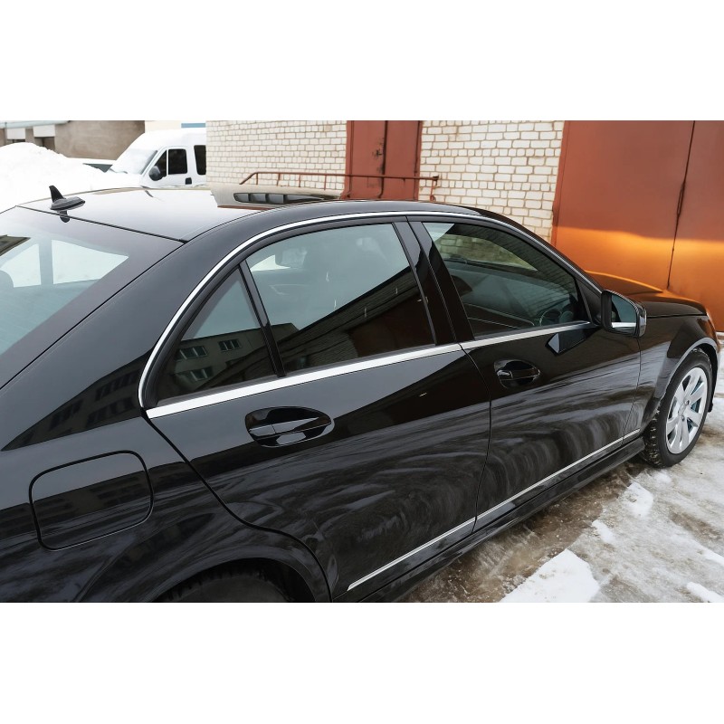 Накладки на молдинги стекол (6 шт, нерж) для Mercedes C-class W204 2007-2015 рр