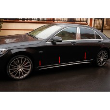 Накладки на молдинг V1 (6 шт, нерж) для Mercedes S-сlass W222