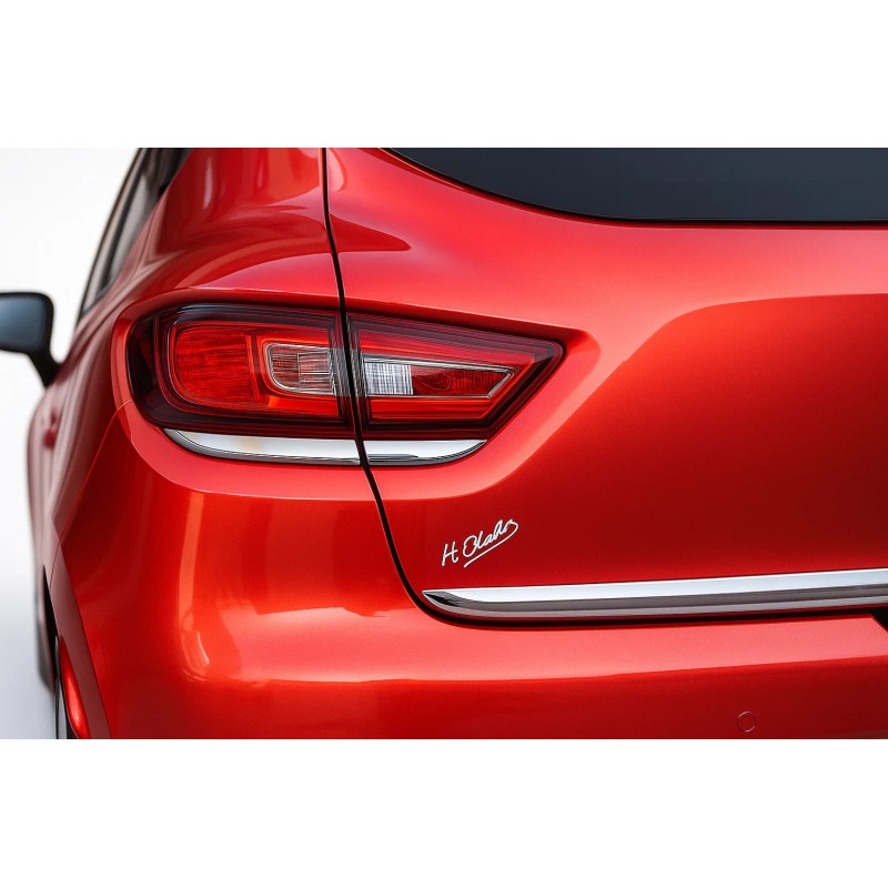 Накладка на задні ліхтарі (2 шт., чорний хром) для Renault Clio IV 2012-2019 рр Накладка на задні ліхтарі (2 шт., чорний хром) для Renault Clio IV 2012-2019 рр