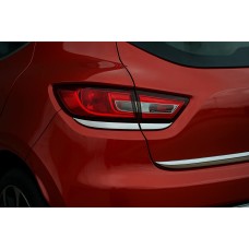 Накладка на задні ліхтарі (2 шт., чорний хром) для Renault Clio IV 2012-2019 рр