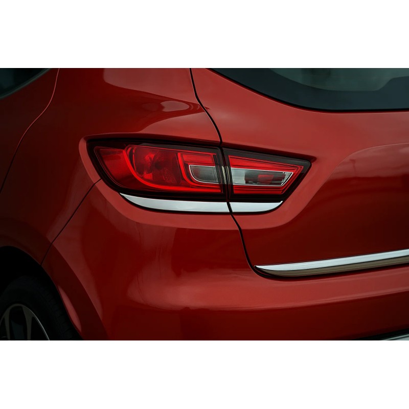 Накладка на задні ліхтарі (2 шт., чорний хром) для Renault Clio IV 2012-2019 рр