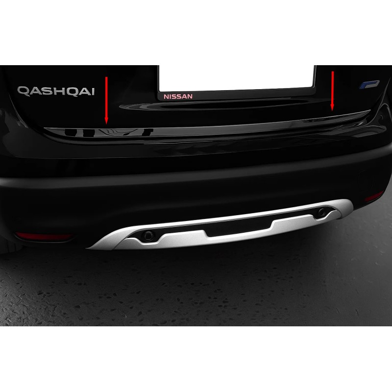 Накладка на багажник Черный Хром (нерж сталь) для Nissan Qashqai 2014-2021 гг