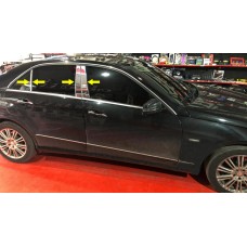 Молдинги дверних стійок (6 шт, нерж) для Mercedes E-сlass W212 2009-2016рр