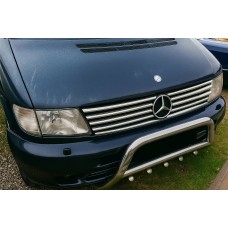 Накладки на решітку (V-class, нерж) 10 частин для Mercedes Vito W638 1996-2003 рр