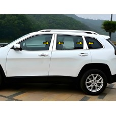 Молдинг дверних стійок (нерж.) для Jeep Cherokee KL 2013- рр