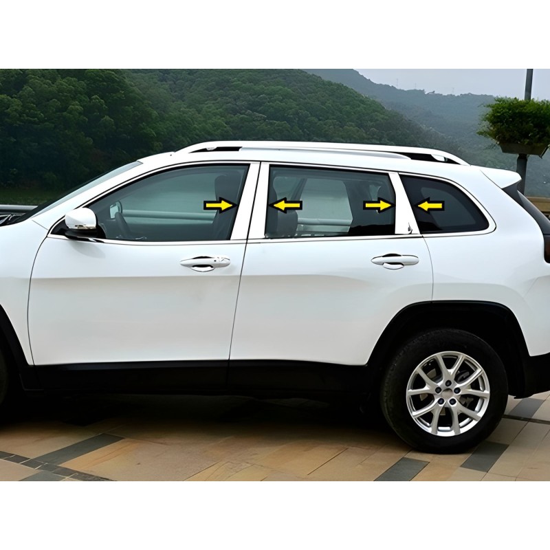 Накладки на дверные стойки из нержавеющей стали для Jeep Cherokee KL 2013- гг