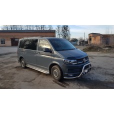 Бокові пороги Premium (2 шт., нерж) 60 мм, довга база для Volkswagen T6