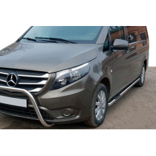 Бічні труби 2 шт., нерж.) d60, Довга база для Mercedes Vito/V-class W447 2014- рр