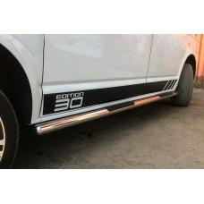 Бічні труби (2 шт., нерж) 60мм, Довга база для Volkswagen T6 2015-2024 рр