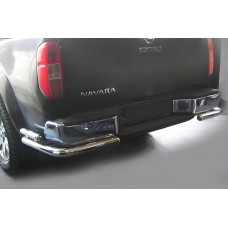 Задняя защита AK003-Двойная (нерж) для Nissan Navara 2006-2015 гг