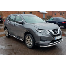 Боковые трубы (2 шт, нержавейка) для Nissan X-trail T32/Rogue 2014-2021 гг
