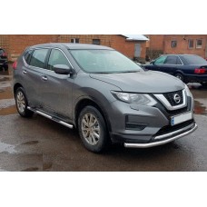 Бічні труби (2 шт, нерж) для Nissan X-trail T32/Rogue 2014-2021 рр