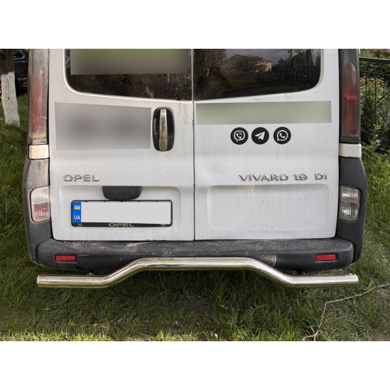 Задняя защита AK006 (нерж) для Opel Vivaro 2001-2015 гг