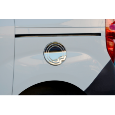 Накладка на лючок бензобака OmsaLine нержавейка для Fiat Doblo II 2010-2022 гг