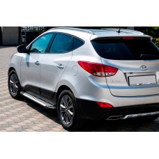 Бокові пороги Allmond Grey (2 шт., алюм.) для Hyundai IX-35 2010-2015 рр