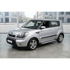 Бокові пороги Allmond Grey (2 шт., алюм.) для Kia Soul I 2008-2013 рр