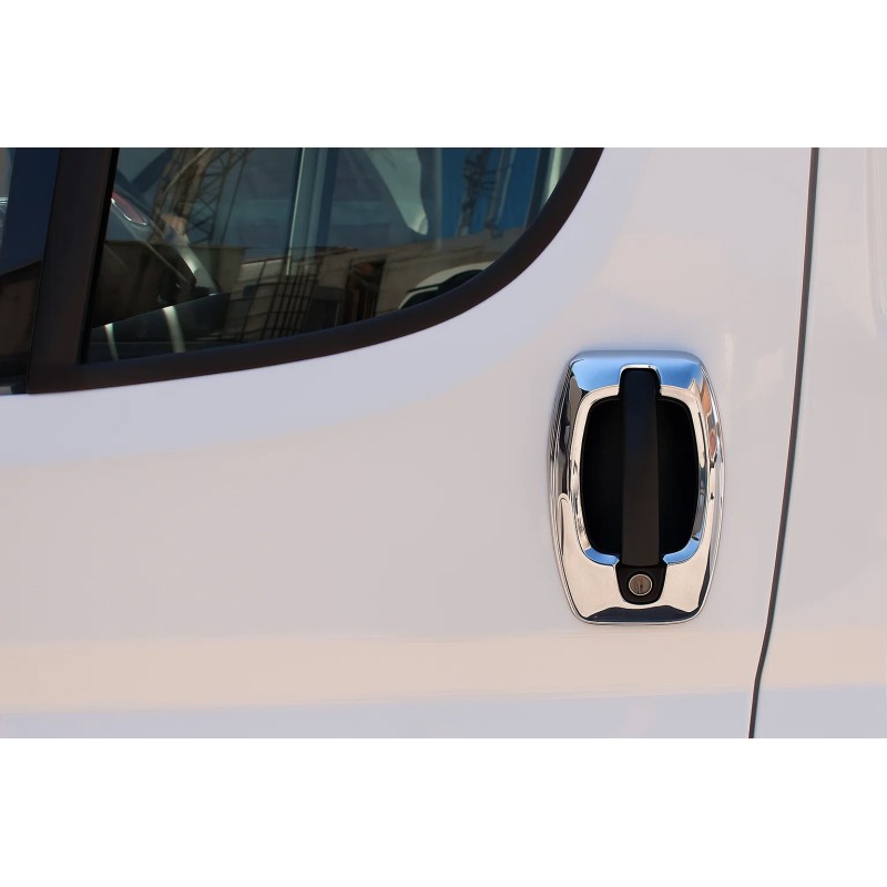 Накладки на ручки (нерж.) Накладки навколо ручок (4 частини) для Peugeot Boxer 2006-2025 рр Накладки на ручки (нерж.) Накладки навколо ручок (4 частини) для Peugeot Boxer 2006-2025 рр