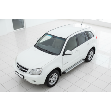 Бокові пороги Maya V2 (2 шт., алюміній) для Chery Tiggo 3 2005- рр