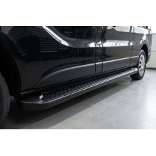 Бокові пороги Allmond Black (2 шт., алюміній) Довга база для Nissan NV300/Primastar 2016- рр