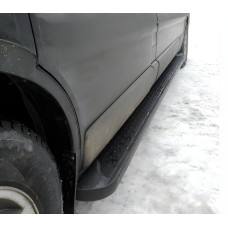 Бокові пороги Allmond Black (2 шт., алюміній) Довга база для Nissan NV300/Primastar 2016-рр