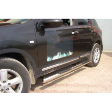 Бічні труби (2 шт., нерж.) для Nissan Qashqai 2007-2010 рр