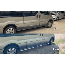 Боковые трубы (2 шт., нерж.) 60 мм, длинная база для Nissan NV300/Primastar 2016-гг