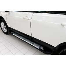 Боковые Подножки Allmond Grey (2 шт, Алюминий) Длинная База для Nissan Qashqai 2010-2014 гг