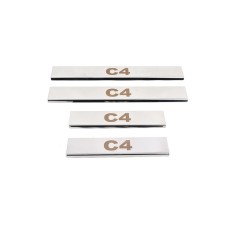 Накладки на пороги Carmos (нерж) для Citroen C-4 2004-2010 рр