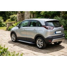 Бокові пороги Allmond Grey (2 шт., алюміній) для Opel Crossland X 2017-2024 рр