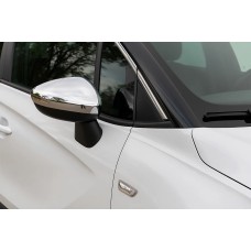 Накладки на дзеркала (2 шт., нерж.) OmsaLine - Італійська нержавійка для Opel Crossland X 2017-2024 рр