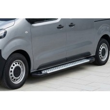 Бокові пороги Allmond Grey (2 шт, нерж.) M - Середня база для Citroen SpaceTourer 2016- рр