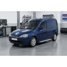 Бокові пороги Allmond Grey (2 шт., алюм.) для Opel Combo 2002-2012 рр