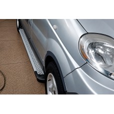 Боковые Подножки Allmond Grey (2 шт., Алюминий) Короткая База для Opel Vivaro 2001–2015 гг