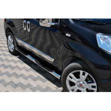 Бічні труби (2 шт., нерж) для Peugeot Bipper 2008-2017 рр