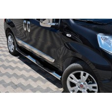 Бічні труби (2 шт., нерж) для Peugeot Bipper 2008-2017 рр