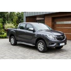 Бокові пороги Maydos v2 (2 шт., алюміній -2026 нерж) для Mazda BT-50 2012- рр
