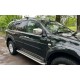 Бокові пороги Maydos V2 (2 шт., алюміній -2025 нерж) для Mitsubishi Pajero Sport 2008-2015 рр