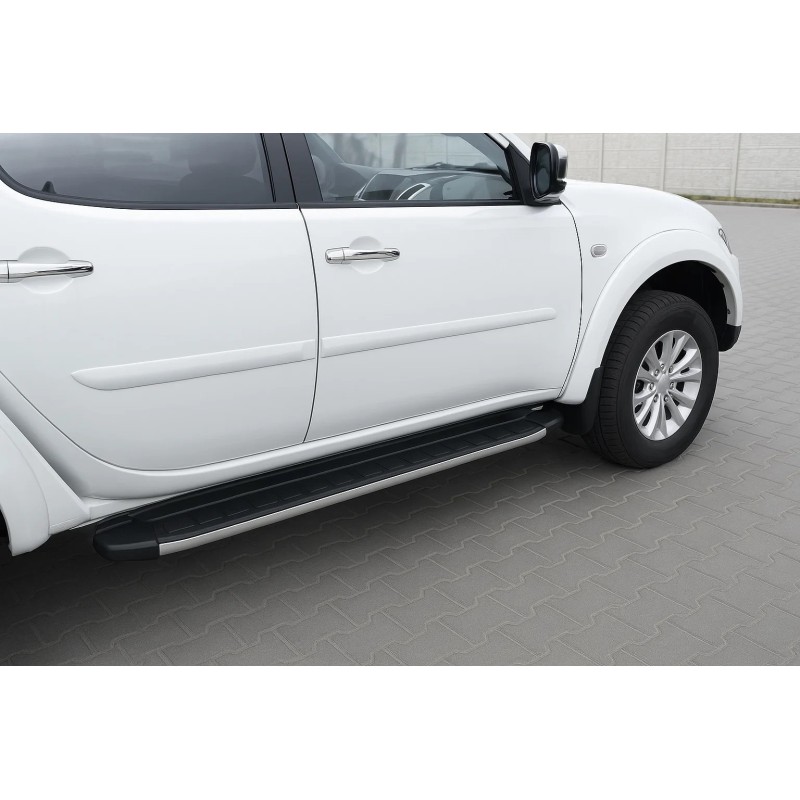 Бокові пороги Fullmond (2 шт., алюміній) для Mitsubishi Pajero Sport 2008-2015 рр